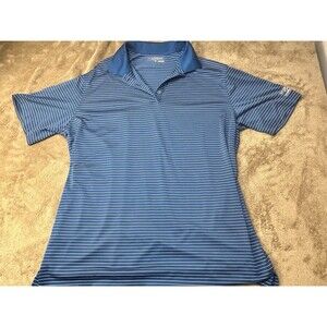 Nike Golf Tour Performance Polo Shirt Dri-Fit Striped Blue XL East Ridge CC